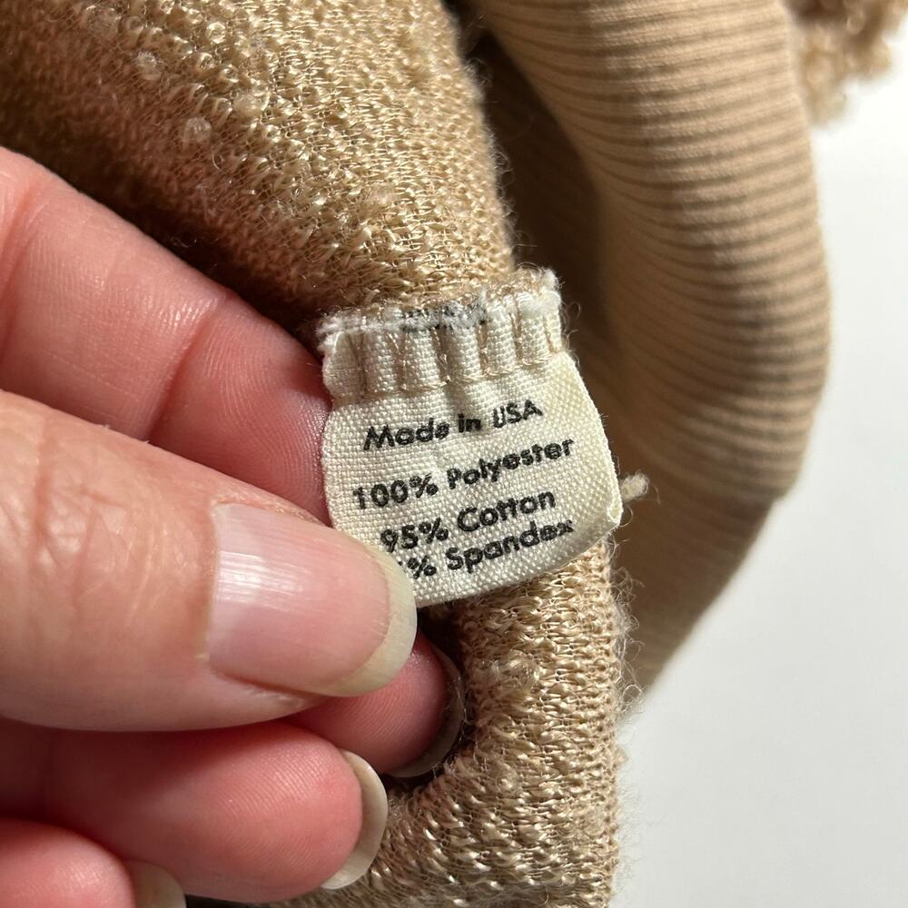 Donni Women's Mini Sherpa Henley Camel Tan Long Sleeve Shirt S Small - Picture 8 of 8